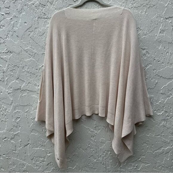 LULULEMON Poncho Cape Women One Size Forward Flow Knit Cream Tencel Cashmere - Picture 3 of 5